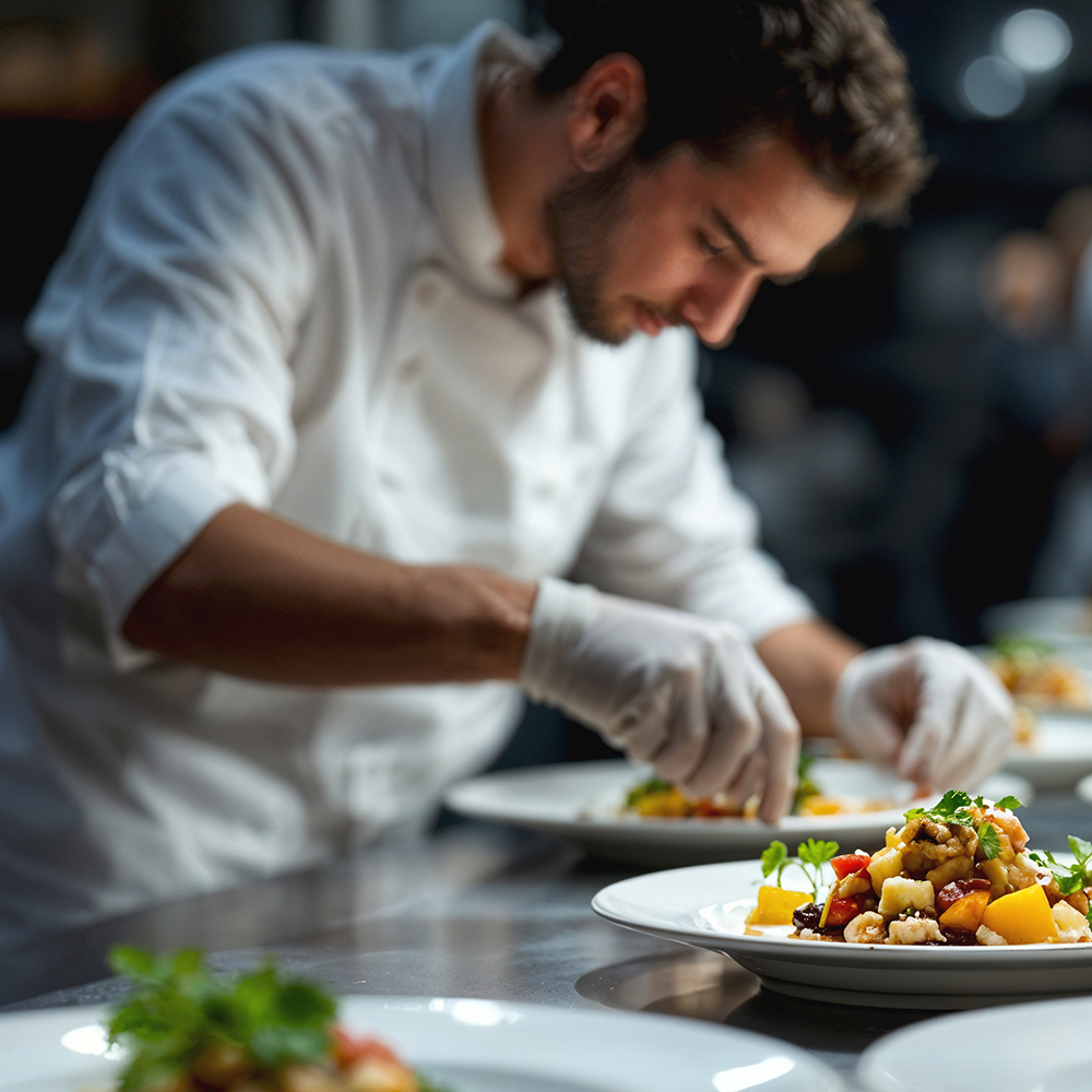 chef-che-serve-cibo-gourmet